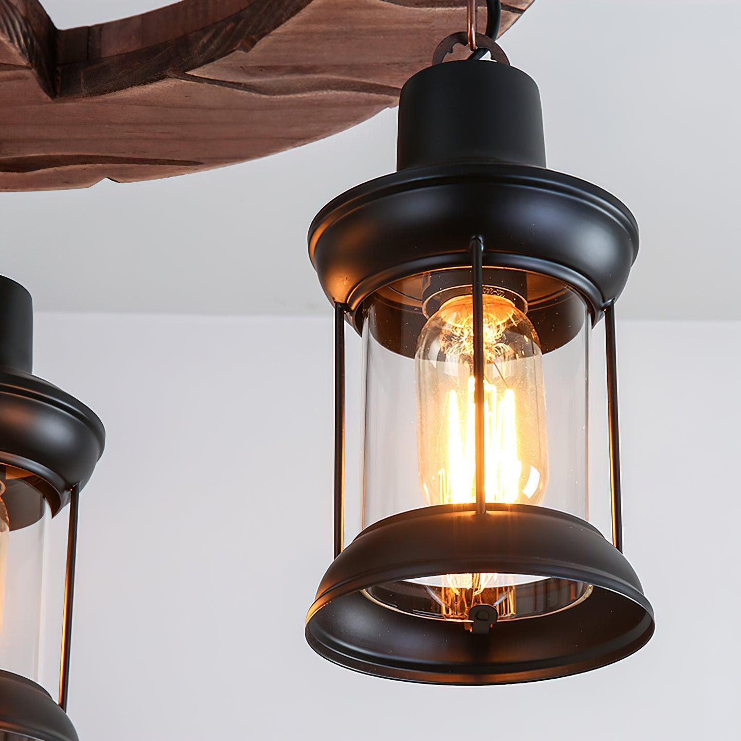 Tavlen Chandelier Boat Wood Vintage-Neutral Decor