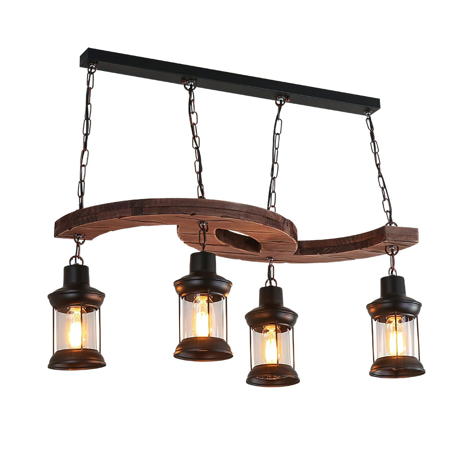 Tavlen Chandelier Boat Wood Vintage-Neutral Decor