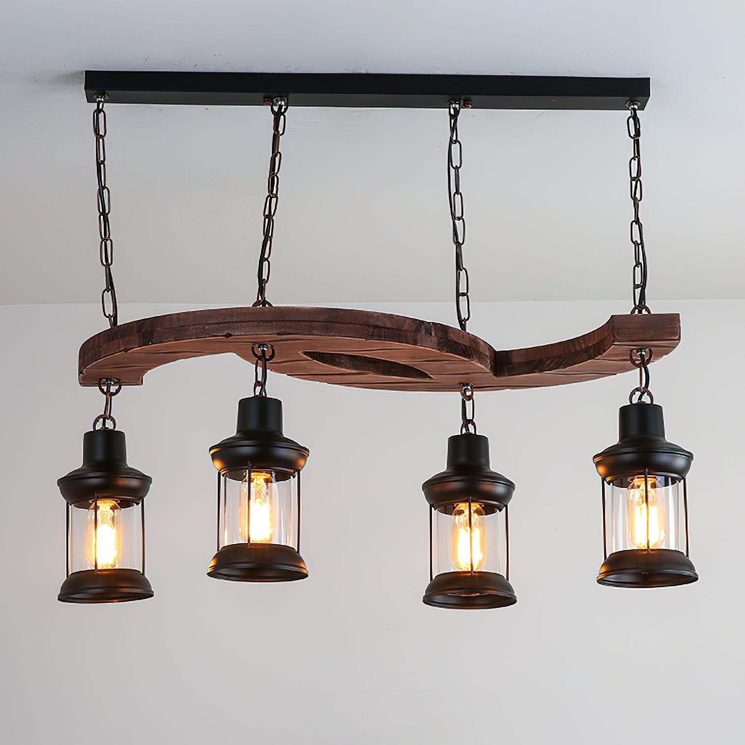 Tavlen Chandelier Boat Wood Vintage-Neutral Decor