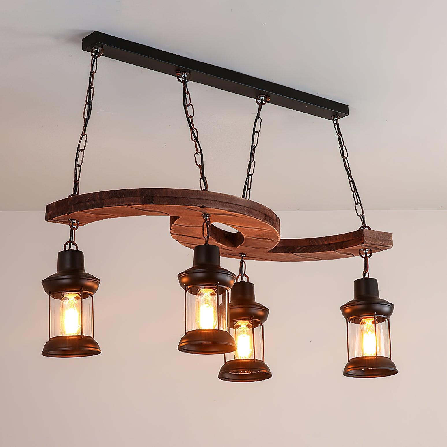 Tavlen Chandelier Boat Wood Vintage-Neutral Decor