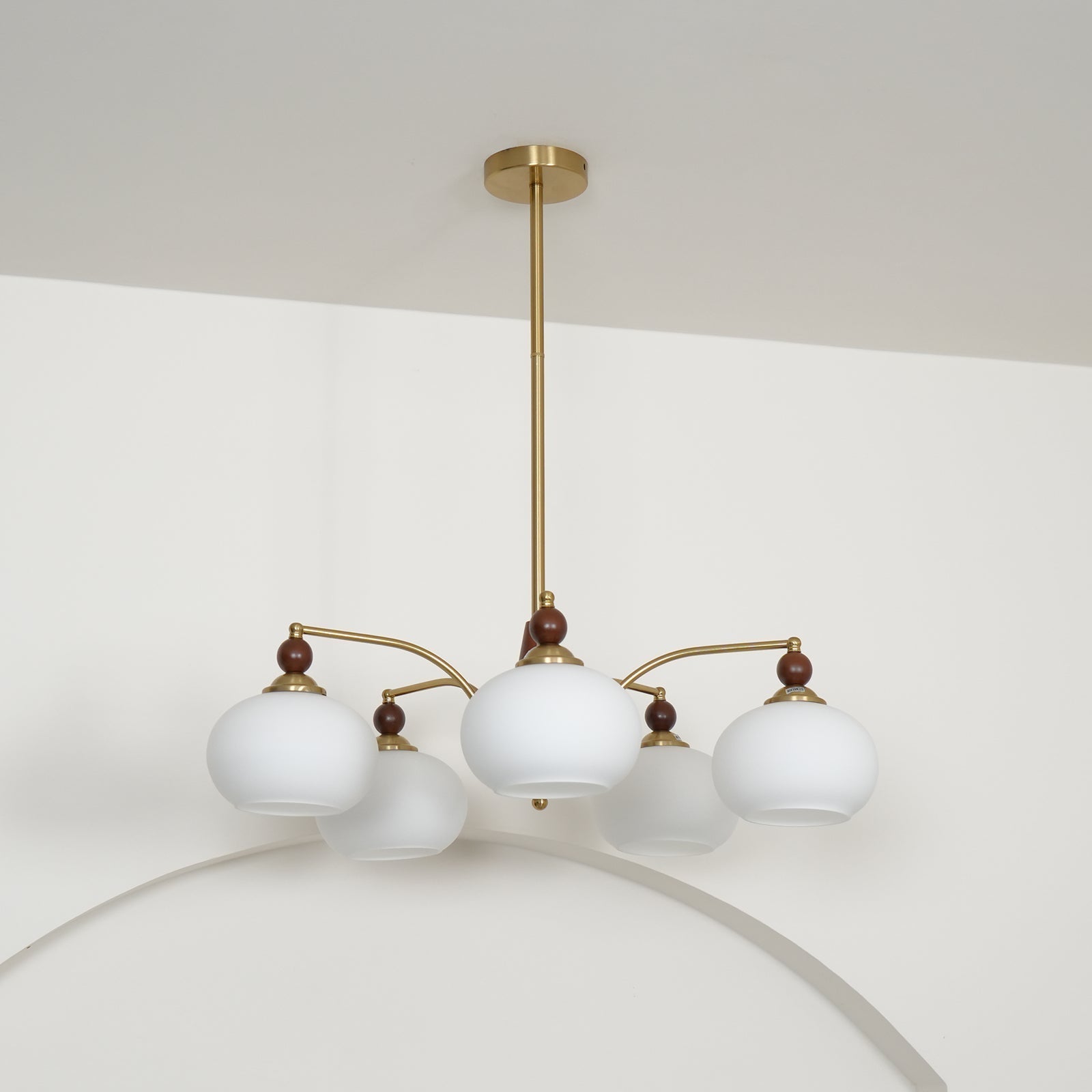 Vevely Pendant Lamp Retro Yellow Glass Brass-Neutral Decor