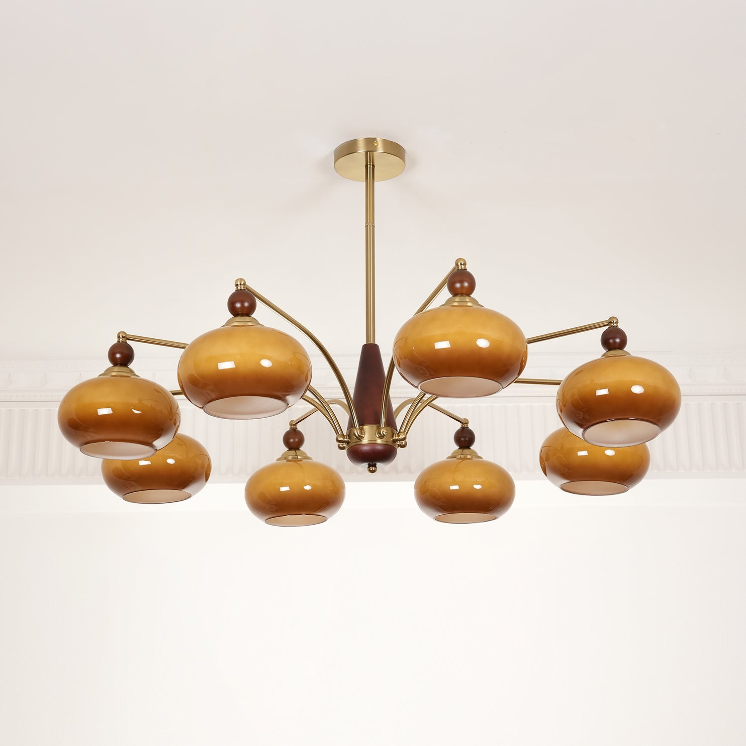 Vevely Pendant Lamp Retro Yellow Glass Brass-Neutral Decor