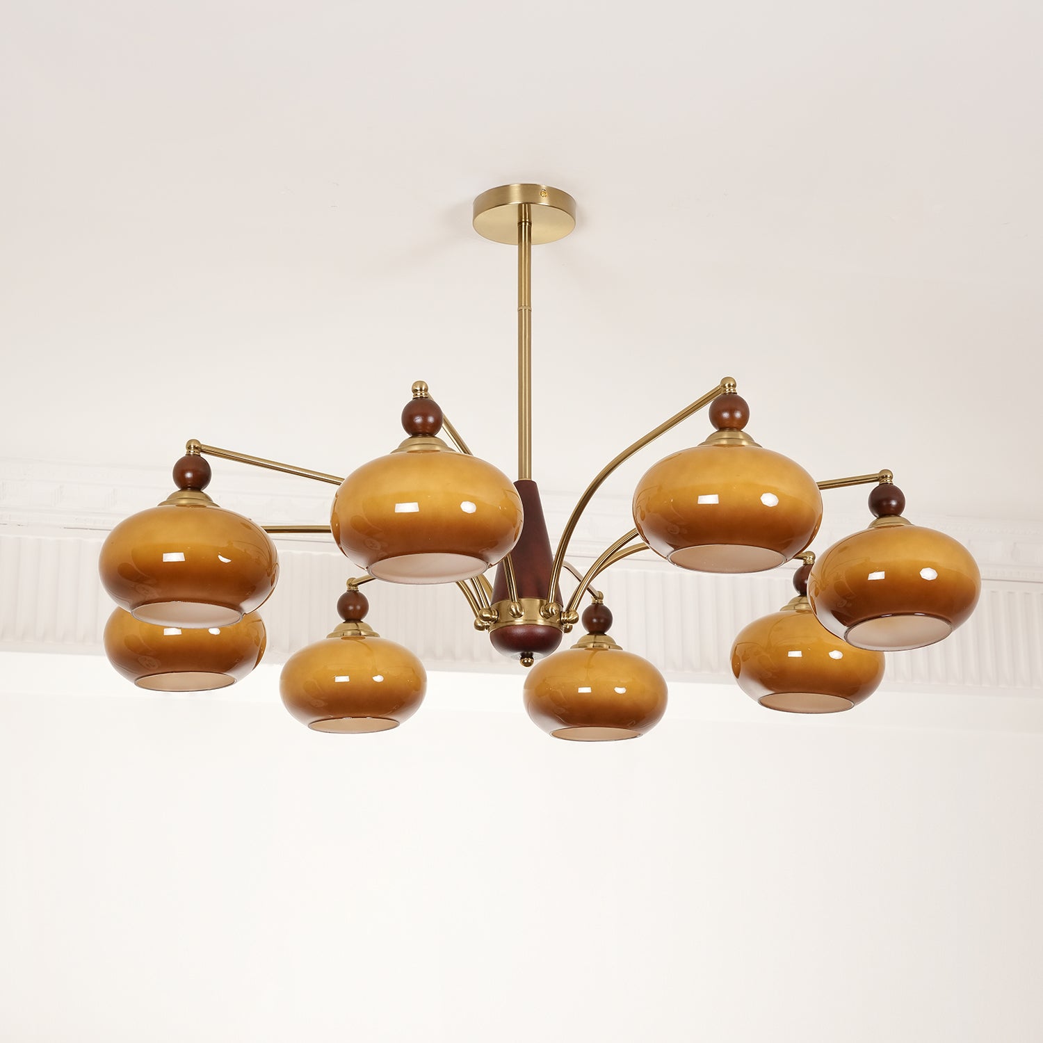 Vevely Pendant Lamp Retro Yellow Glass Brass-Neutral Decor
