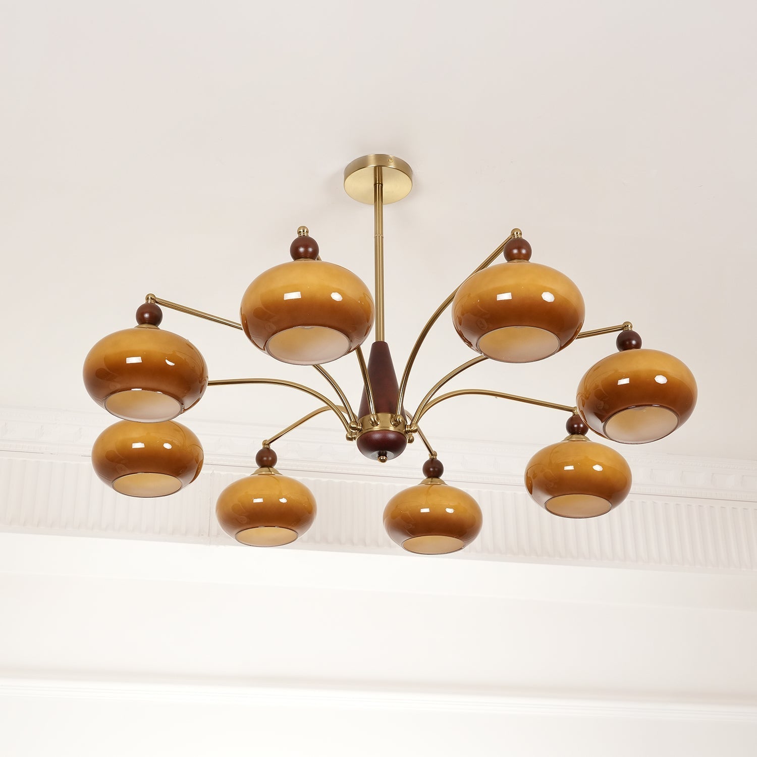 Vevely Pendant Lamp Retro Yellow Glass Brass-Neutral Decor