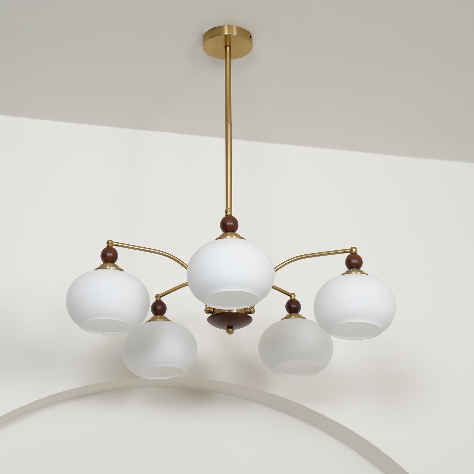 Vevely Pendant Lamp Retro Yellow Glass Brass-Neutral Decor