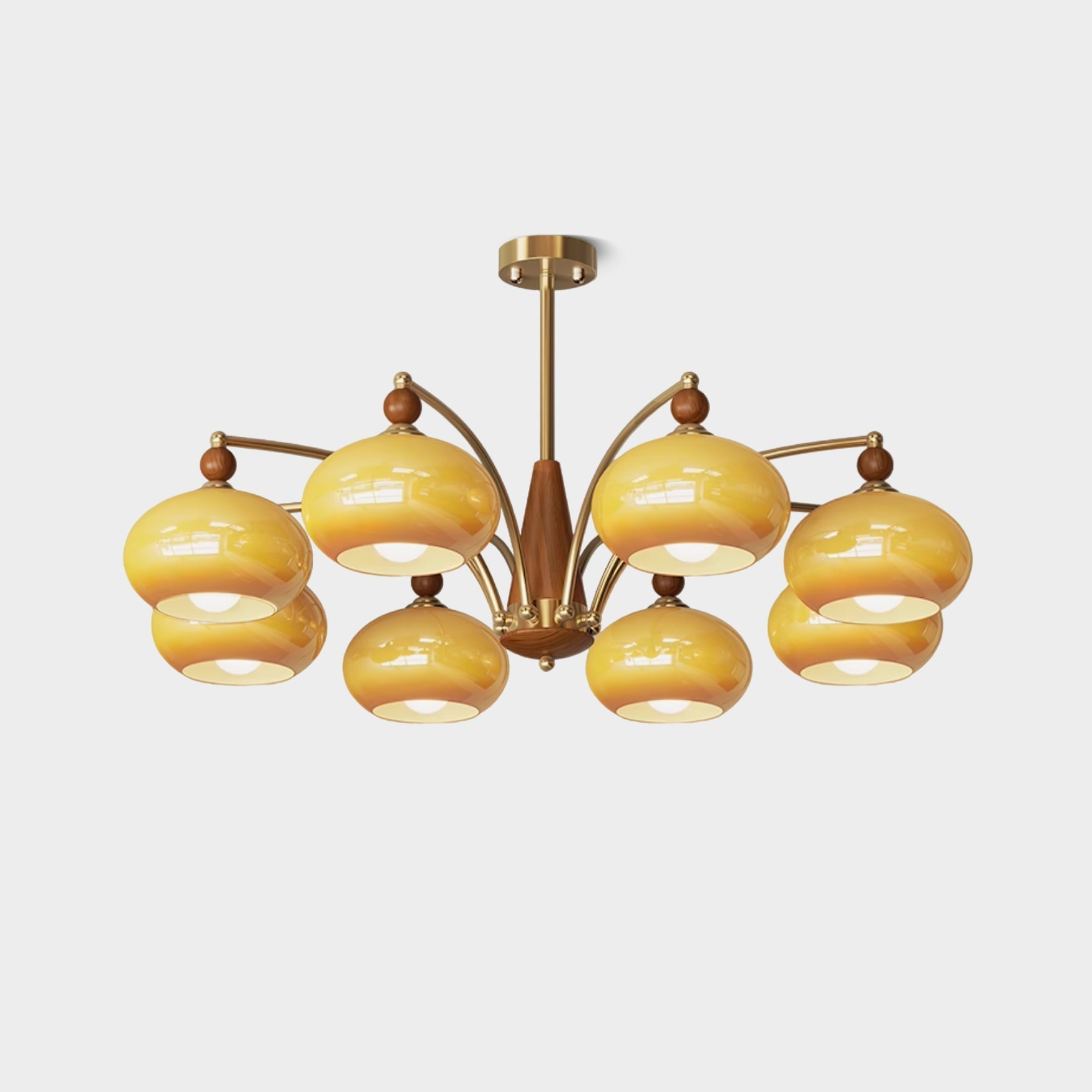 Vevely Pendant Lamp Retro Yellow Glass Brass-Neutral Decor