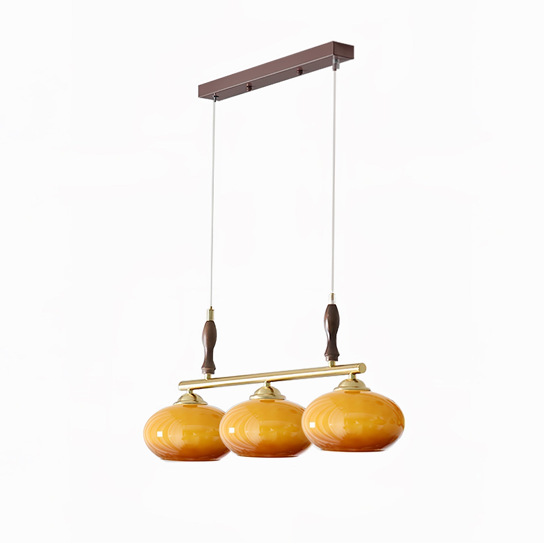 Vevely Pendant Lamp Retro Yellow Glass Brass-Neutral Decor