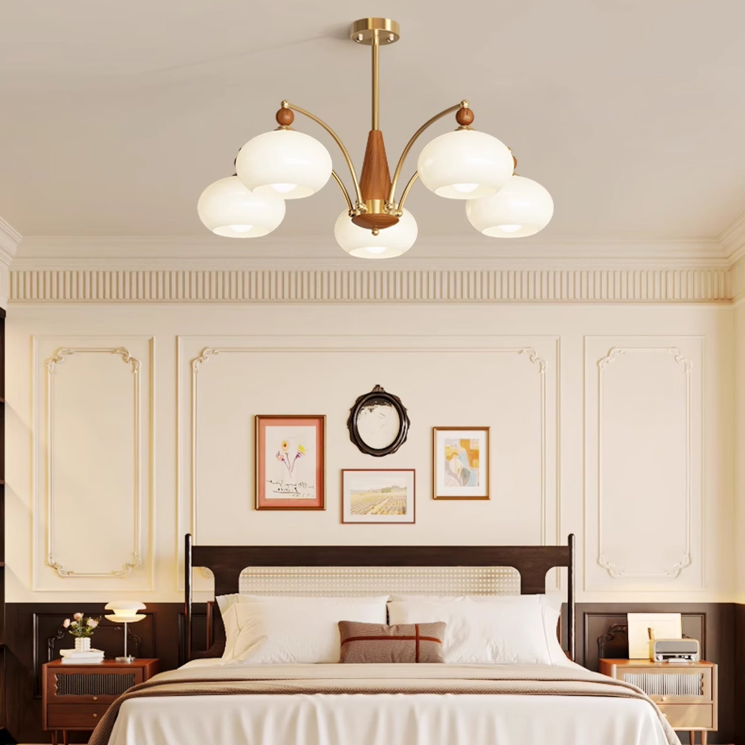 Vevely Pendant Lamp Retro Yellow Glass Brass-Neutral Decor