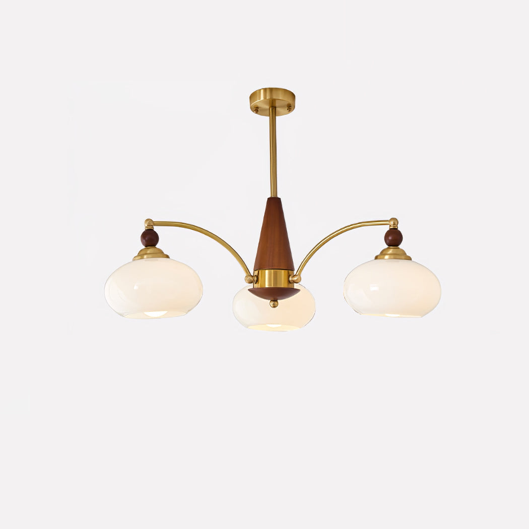 Vevely Pendant Lamp Retro Yellow Glass Brass-Neutral Decor