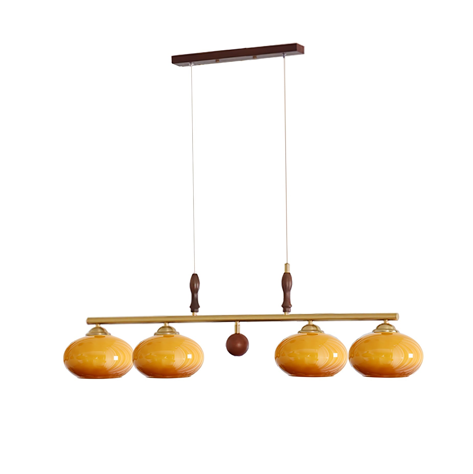 Vevely Pendant Lamp Retro Yellow Glass Brass-Neutral Decor