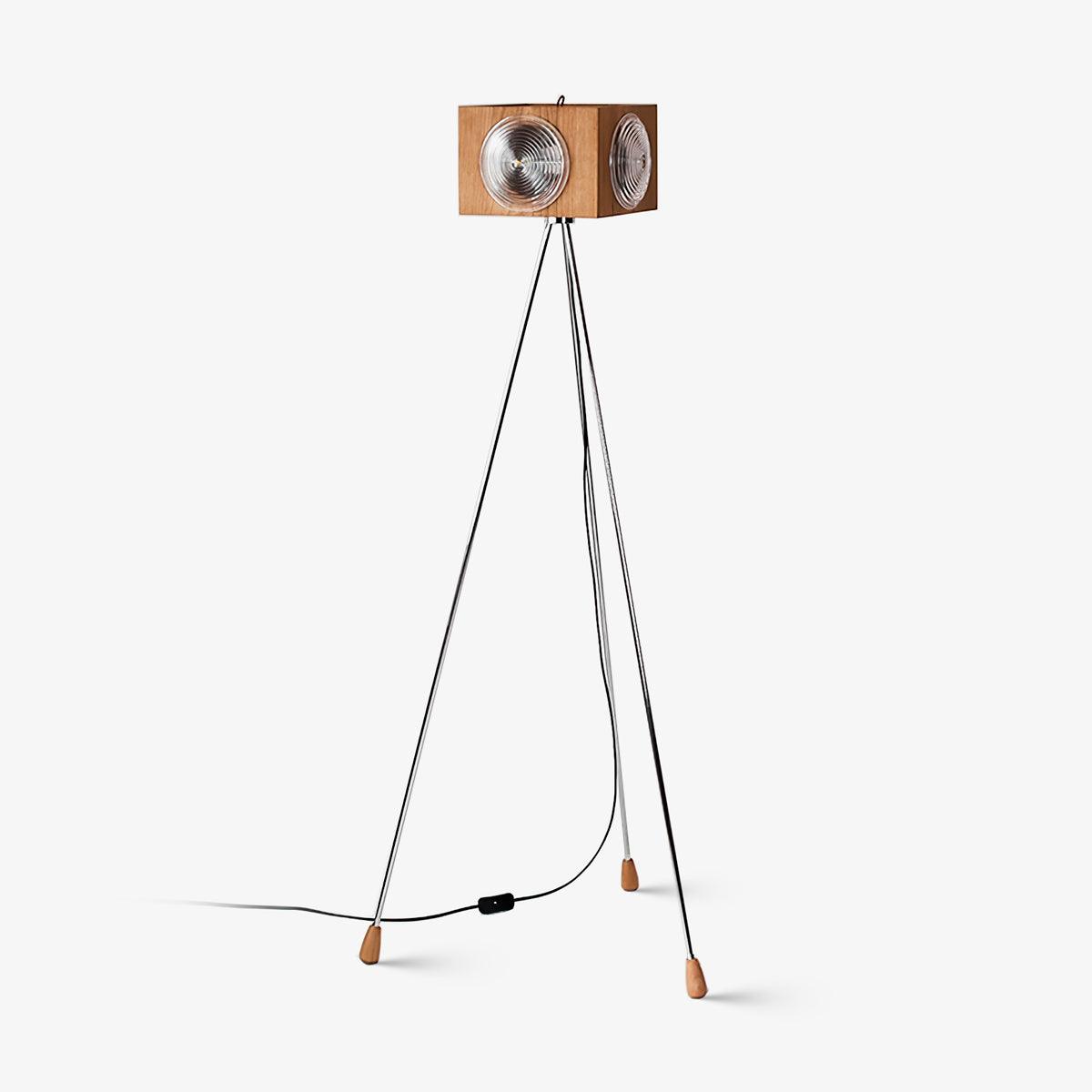 Vesoren Tripod Wood Floor Lamp-Neutral Decor