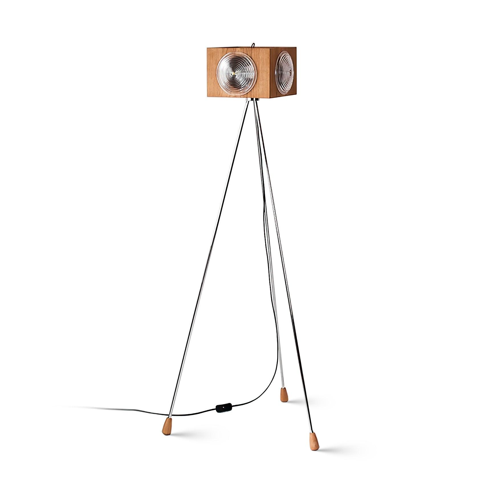 Vesoren Tripod Wood Floor Lamp-Neutral Decor