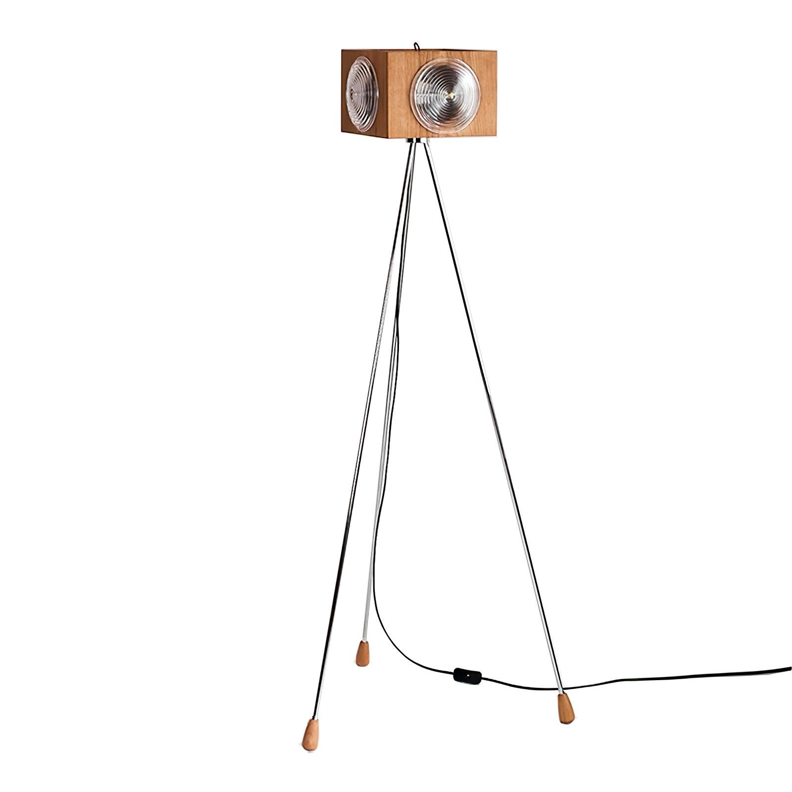 Vesoren Tripod Wood Floor Lamp-Neutral Decor