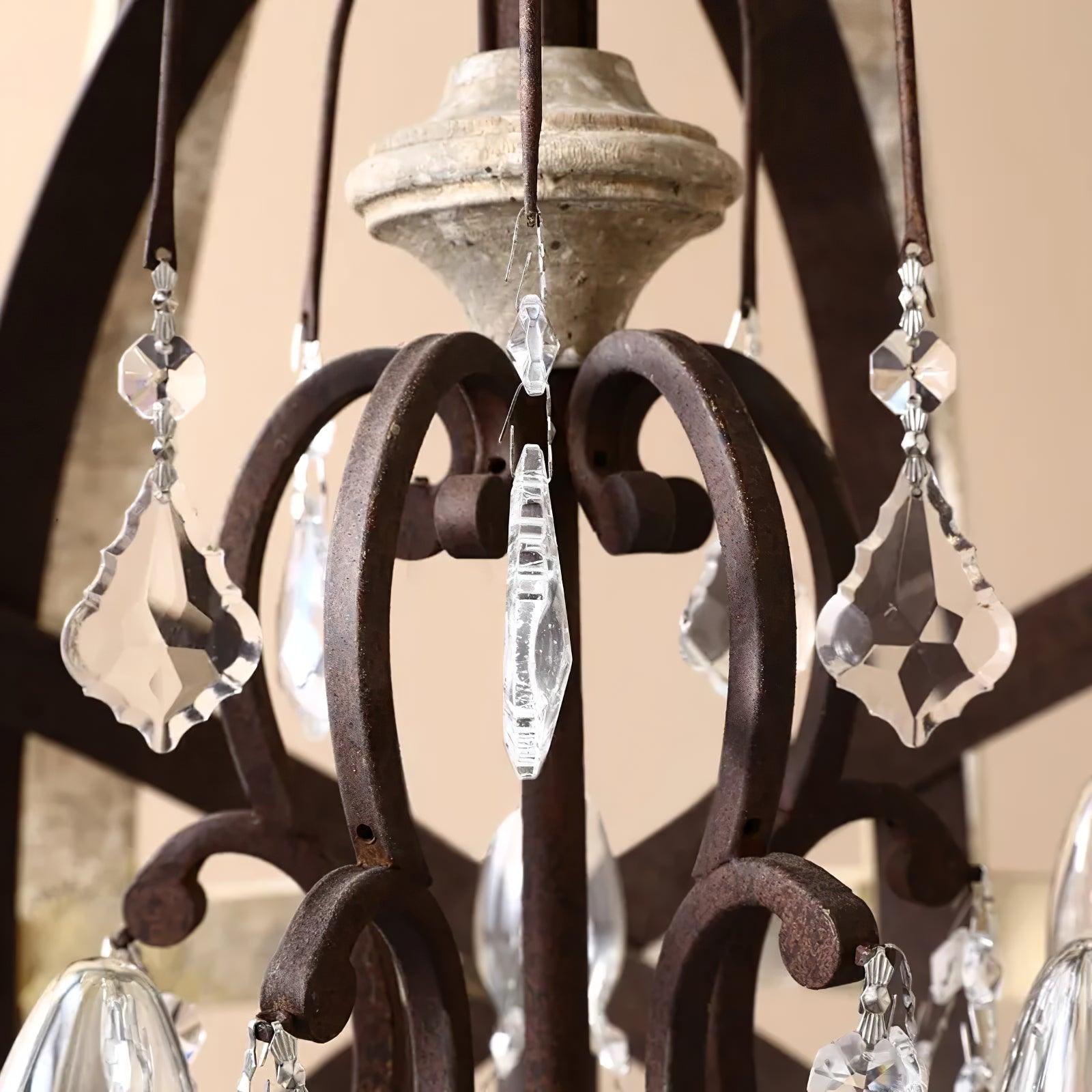 Juno Chandelier Retro Globe with Weathered Wood-Neutral Decor