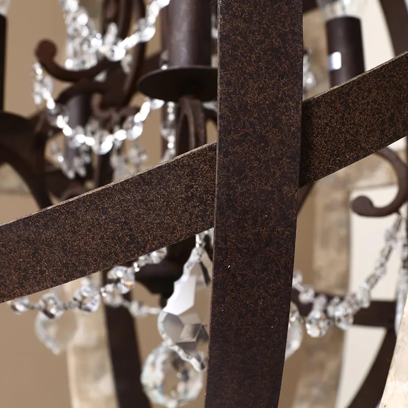 Juno Chandelier Retro Globe with Weathered Wood-Neutral Decor