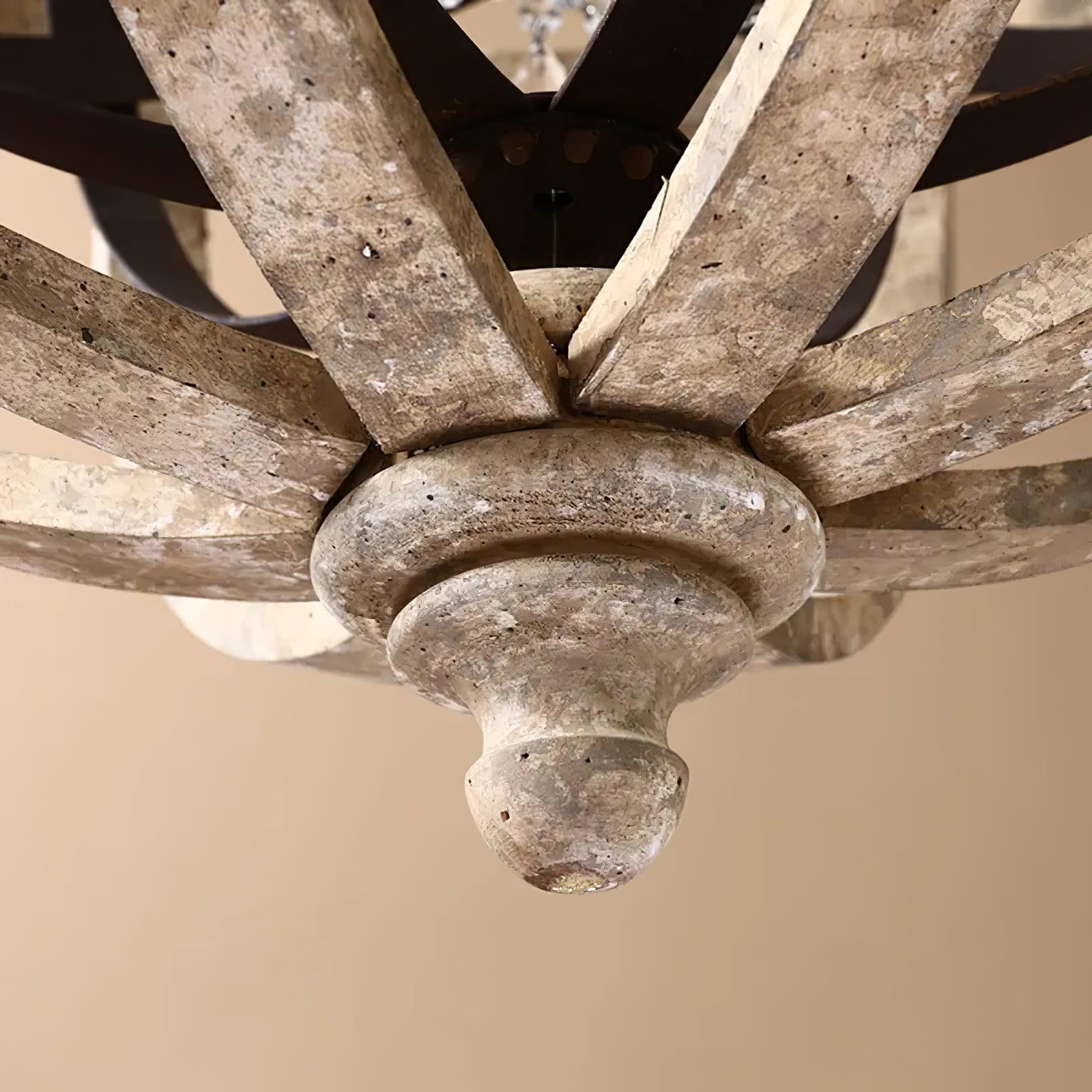 Juno Chandelier Retro Globe with Weathered Wood-Neutral Decor