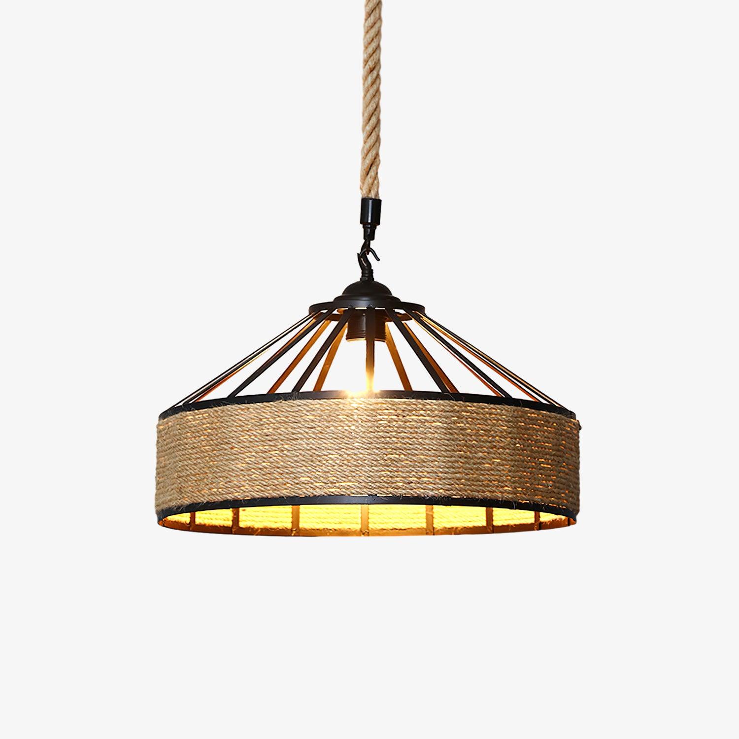 Yavmis Retro Hemp Rope Exquisite Pendant Light-Neutral Decor