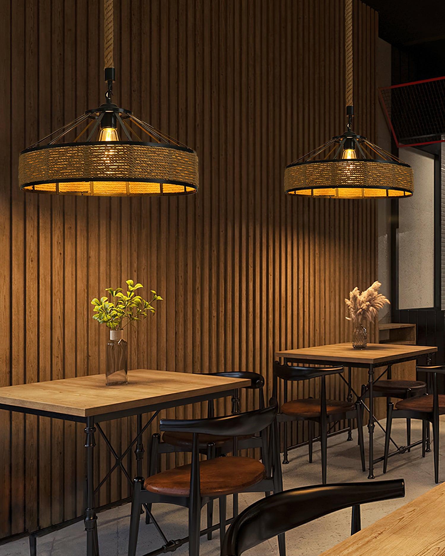 Yavmis Retro Hemp Rope Exquisite Pendant Light-Neutral Decor