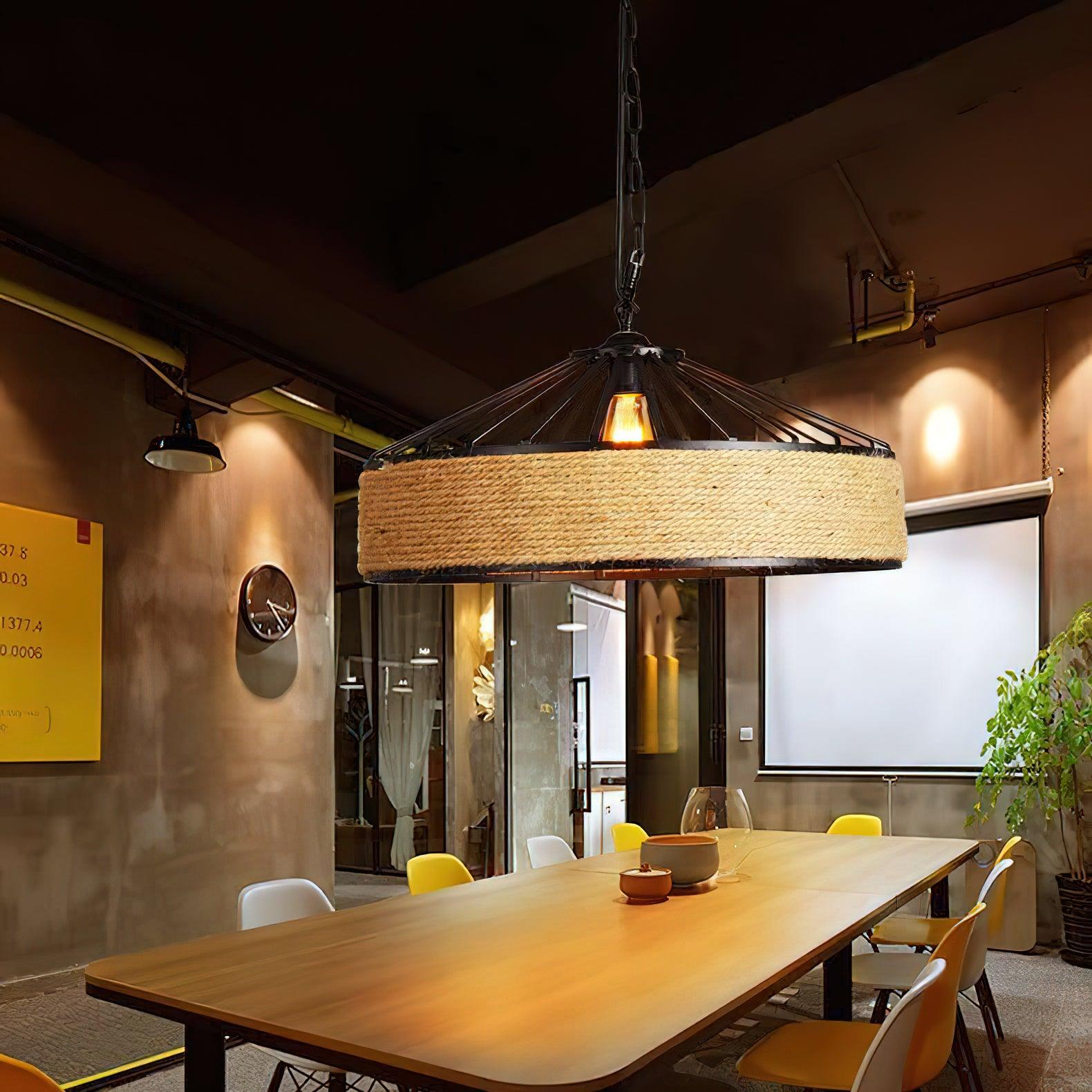 Yavmis Retro Hemp Rope Exquisite Pendant Light-Neutral Decor