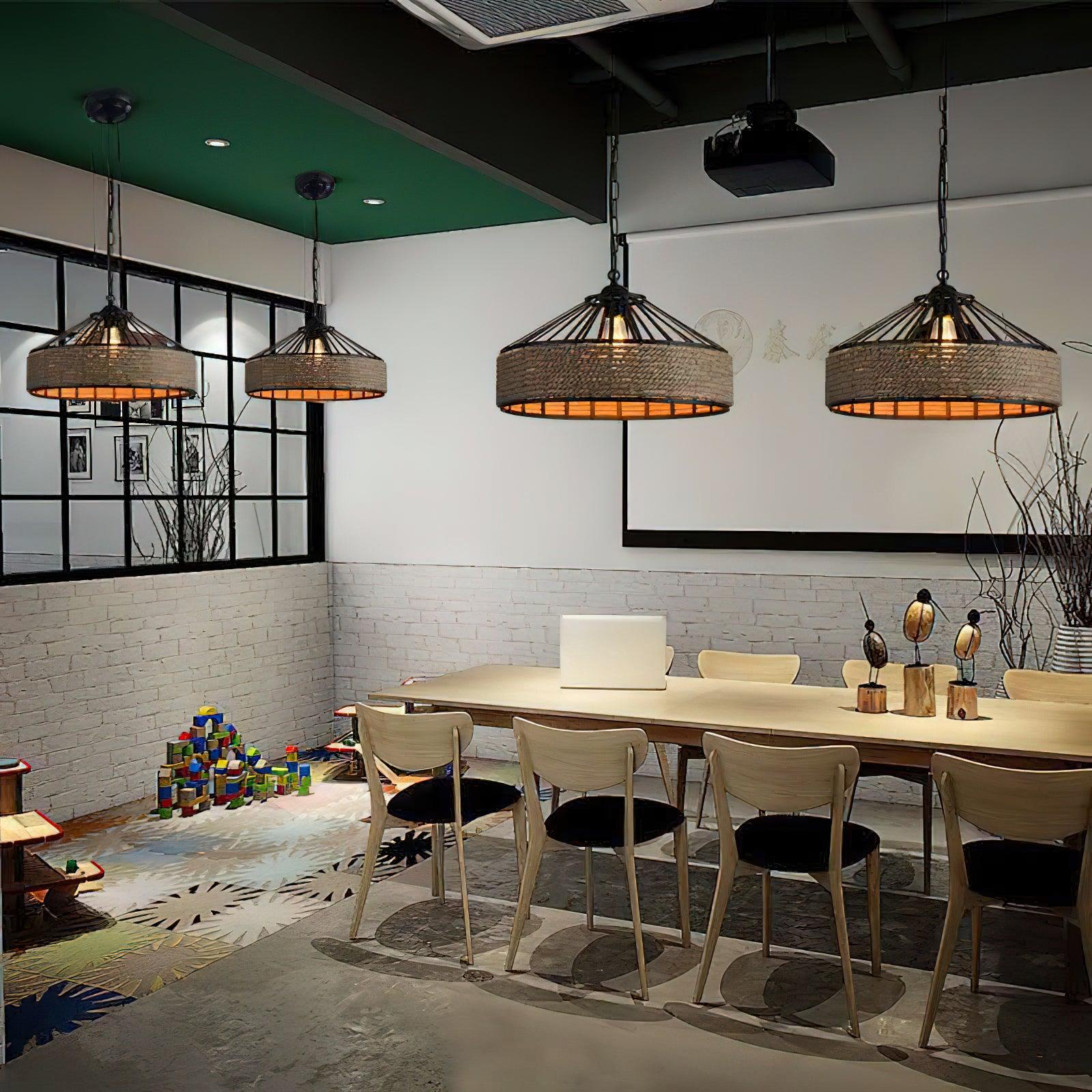 Yavmis Retro Hemp Rope Exquisite Pendant Light-Neutral Decor