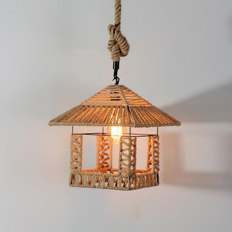 Yavmis Retro Hemp Rope Exquisite Pendant Light-Neutral Decor