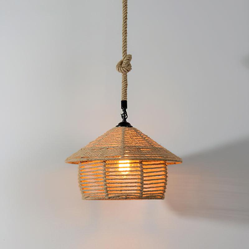 Yavmis Retro Hemp Rope Exquisite Pendant Light-Neutral Decor