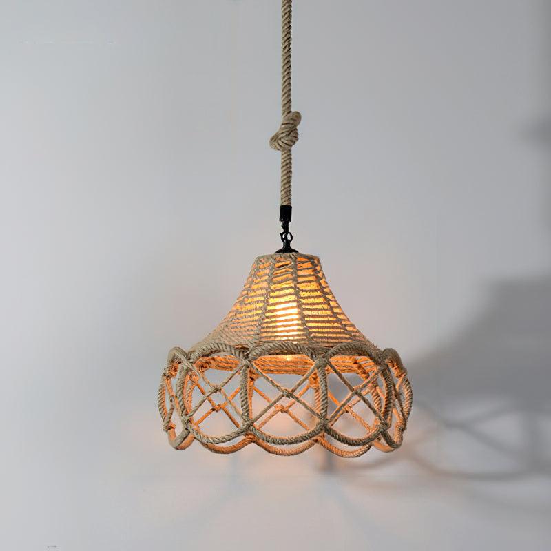 Yavmis Retro Hemp Rope Exquisite Pendant Light-Neutral Decor
