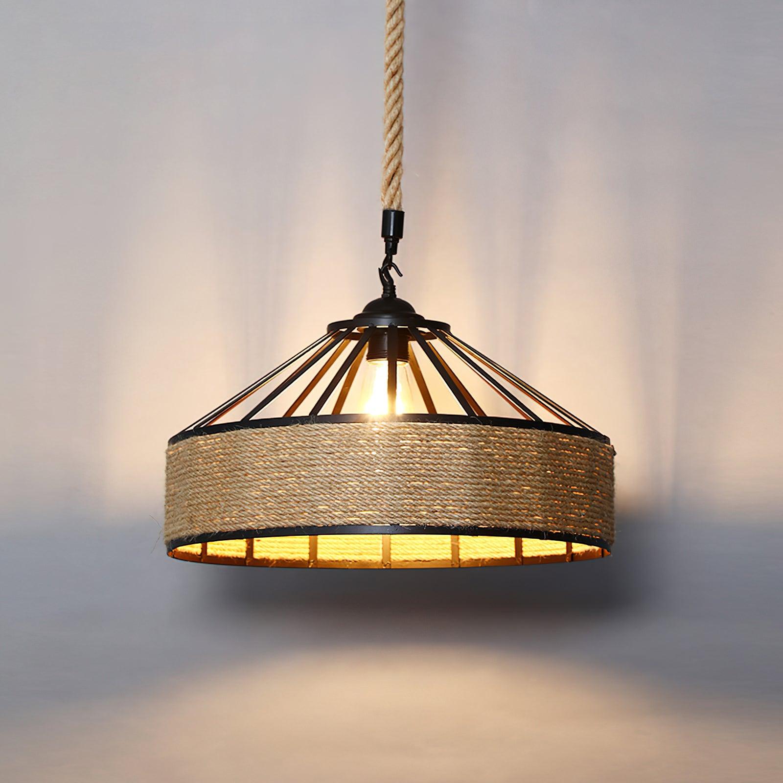 Yavmis Retro Hemp Rope Exquisite Pendant Light-Neutral Decor