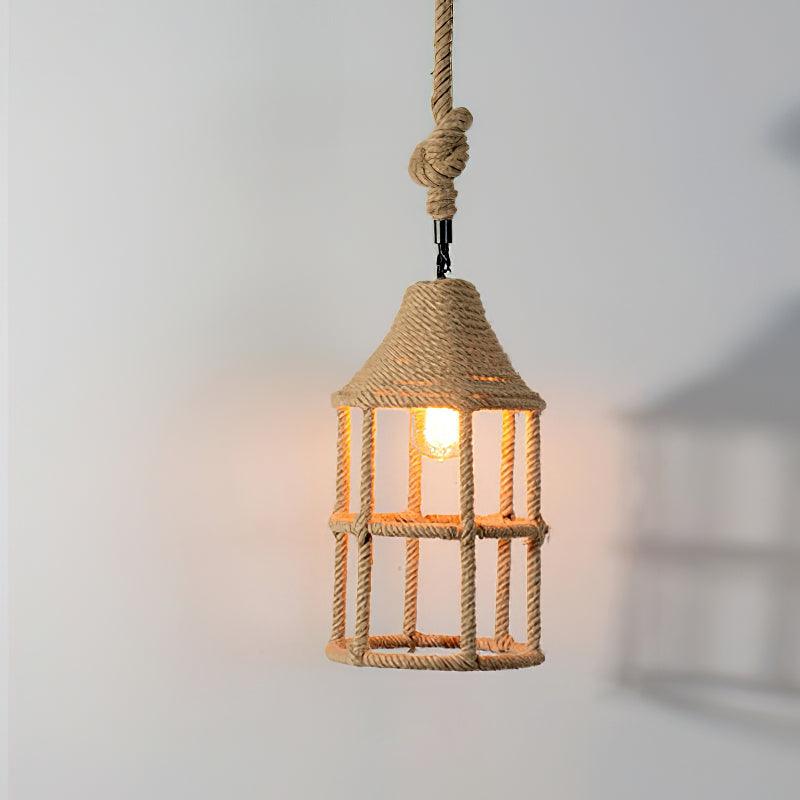 Yavmis Retro Hemp Rope Exquisite Pendant Light-Neutral Decor
