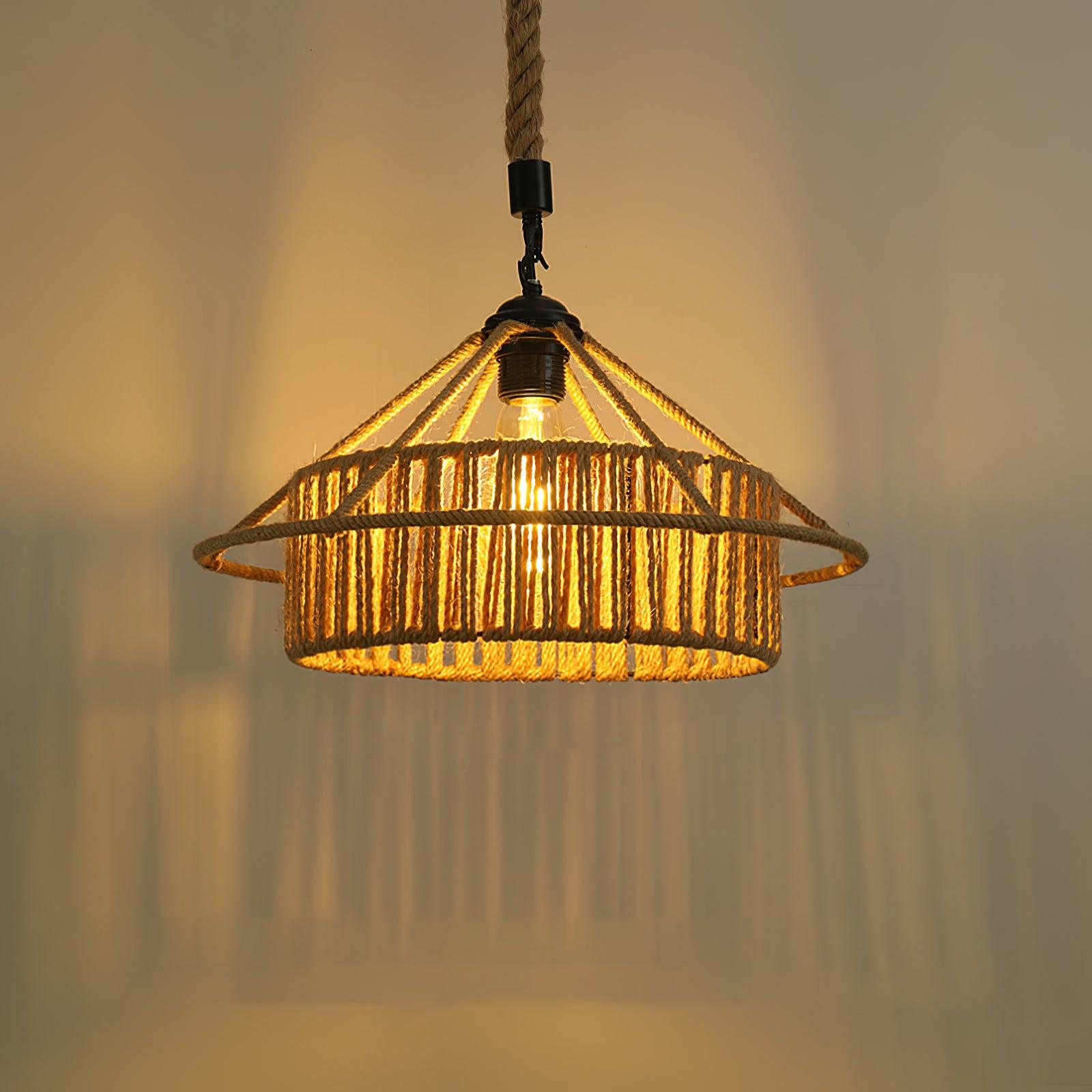 Yavmis Retro Hemp Rope Exquisite Pendant Light-Neutral Decor