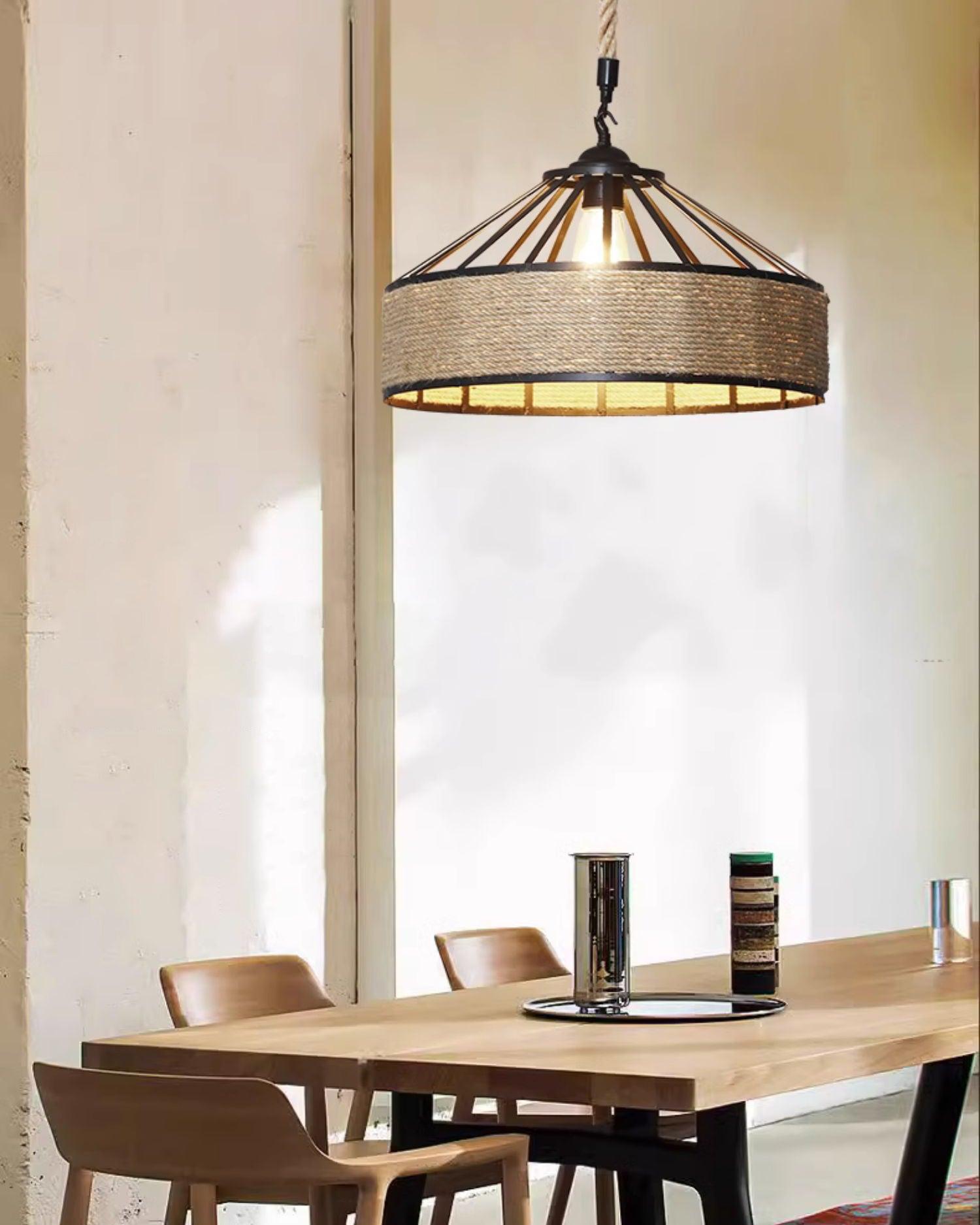 Yavmis Retro Hemp Rope Exquisite Pendant Light-Neutral Decor