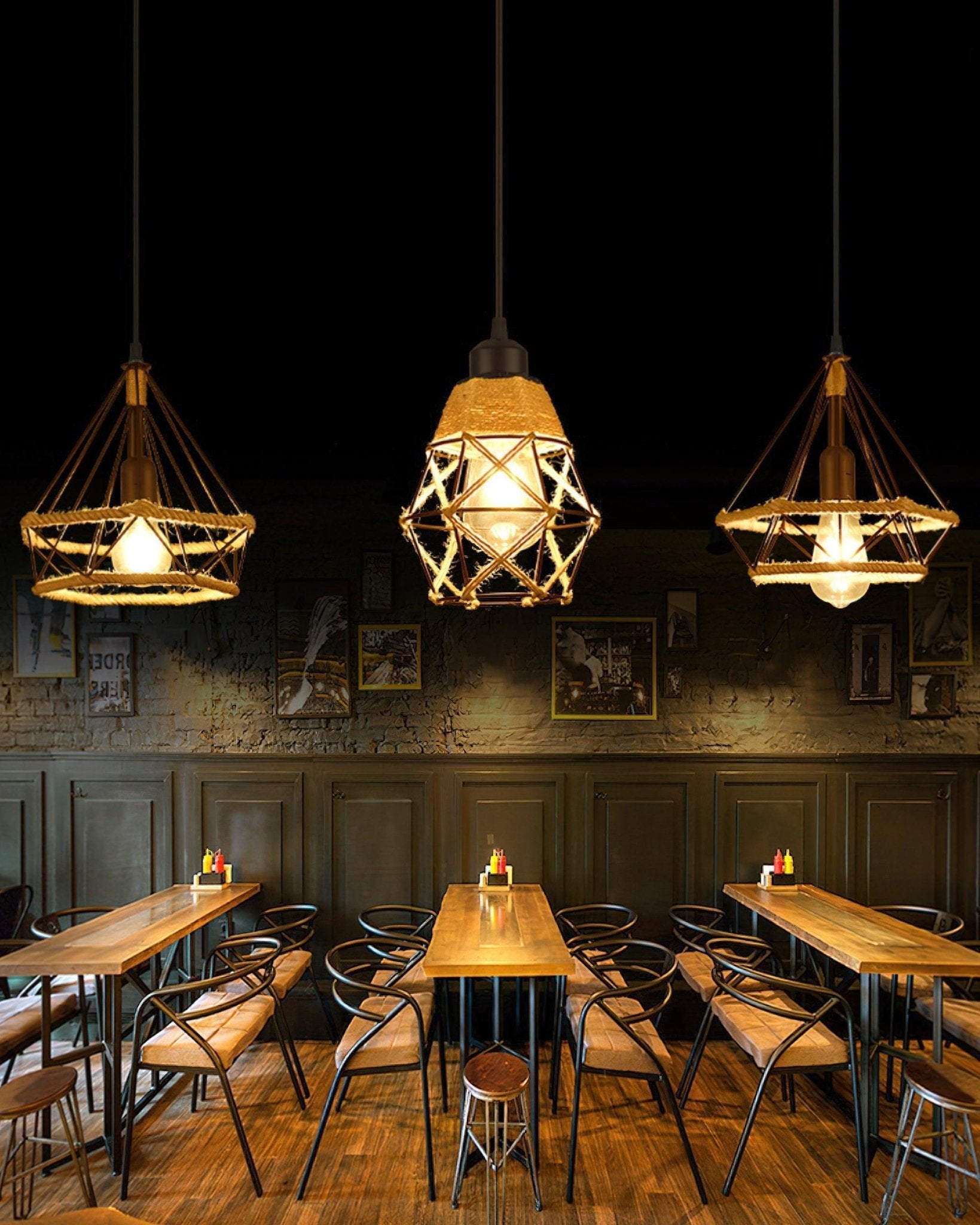 Xunell Retro Hemp Rope Interesting Pendant Light-Neutral Decor