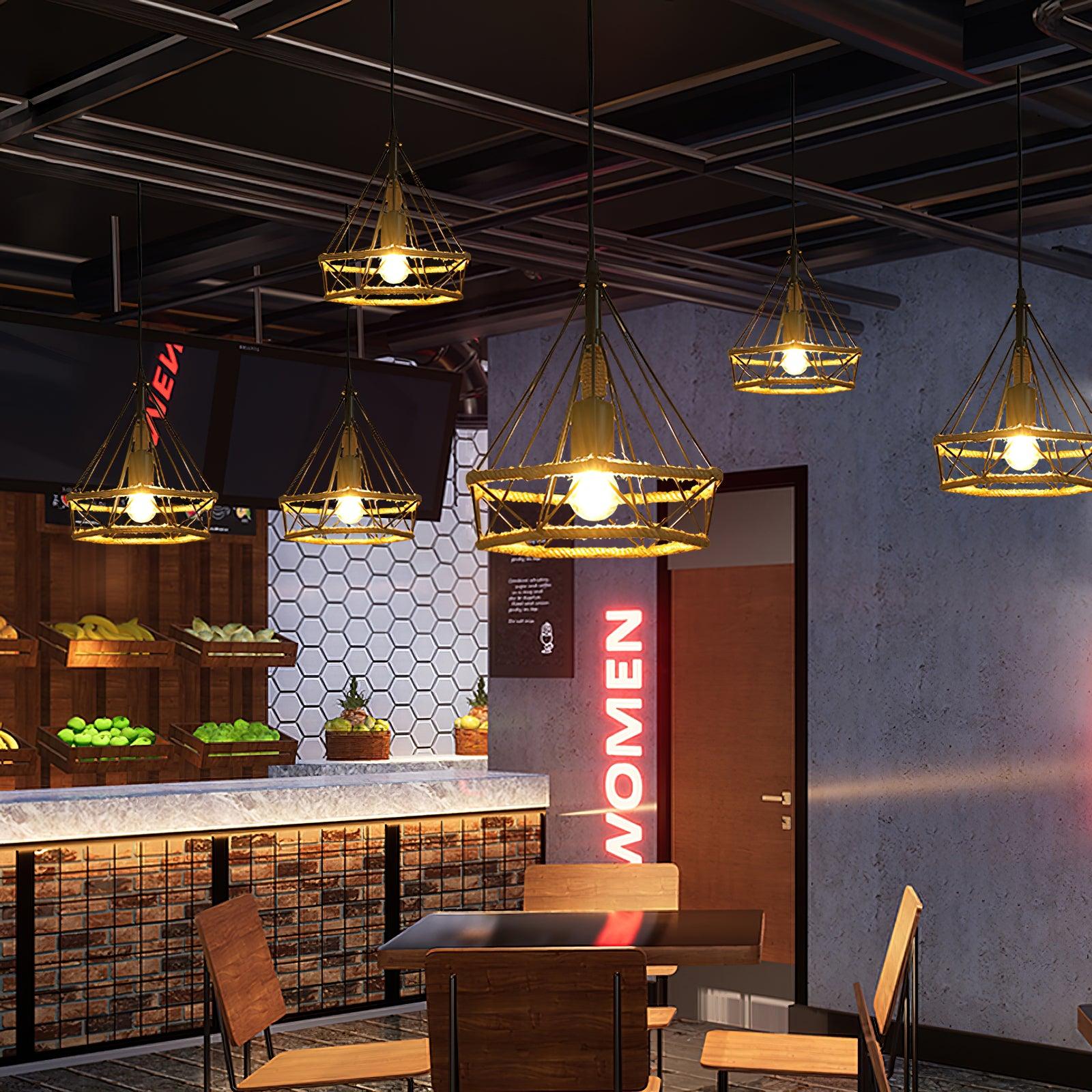 Xunell Retro Hemp Rope Interesting Pendant Light-Neutral Decor
