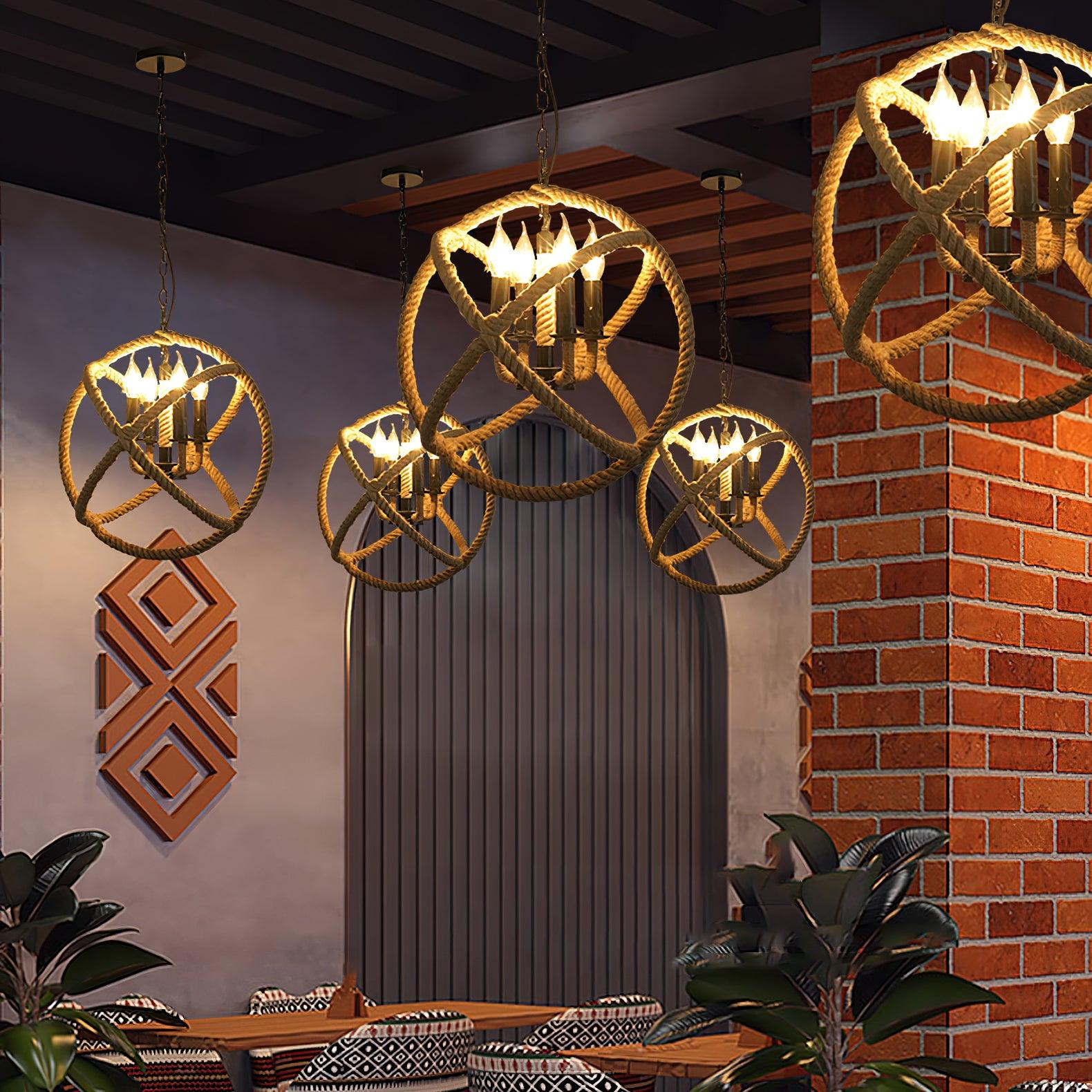 Xunell Retro Hemp Rope Interesting Pendant Light-Neutral Decor