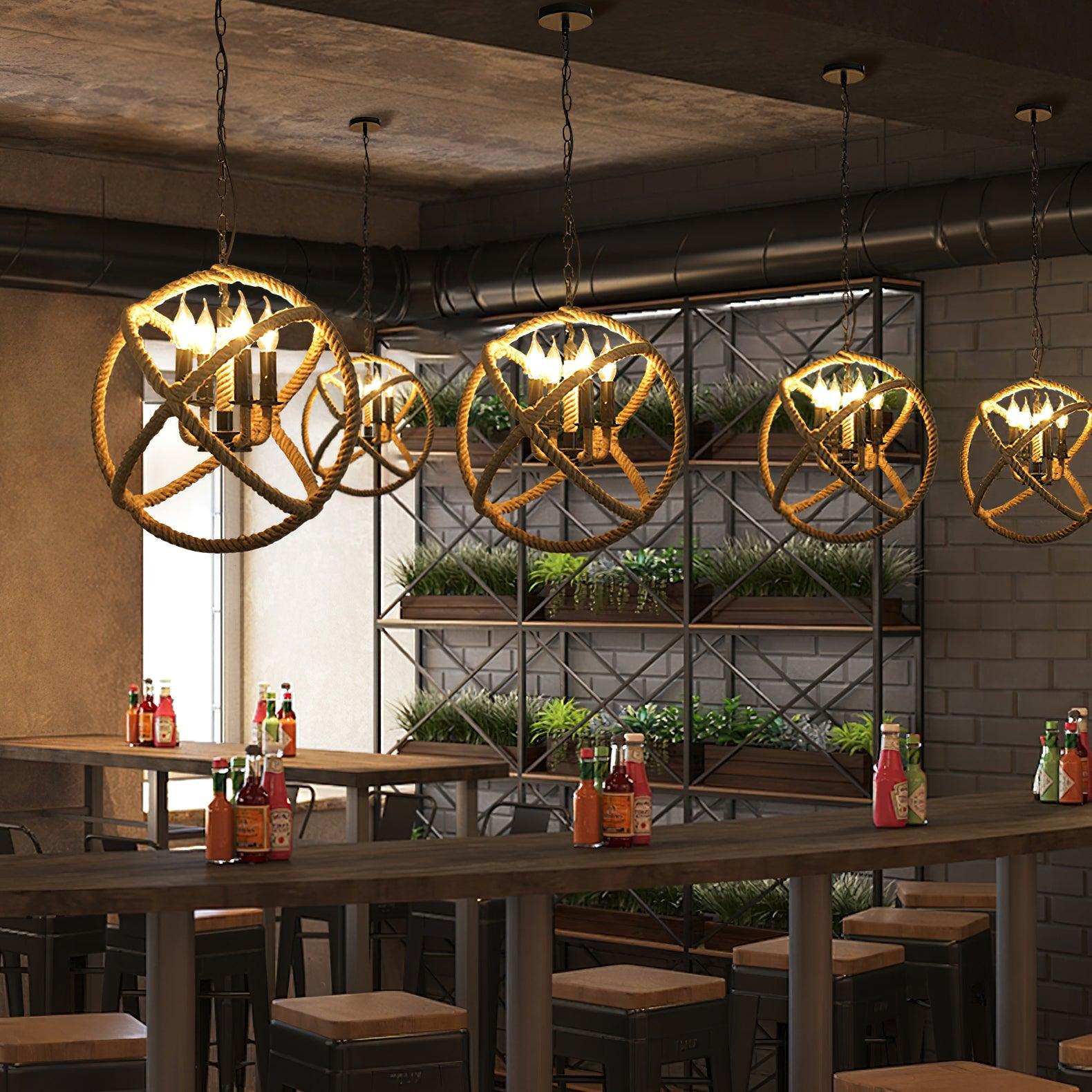 Xunell Retro Hemp Rope Interesting Pendant Light-Neutral Decor