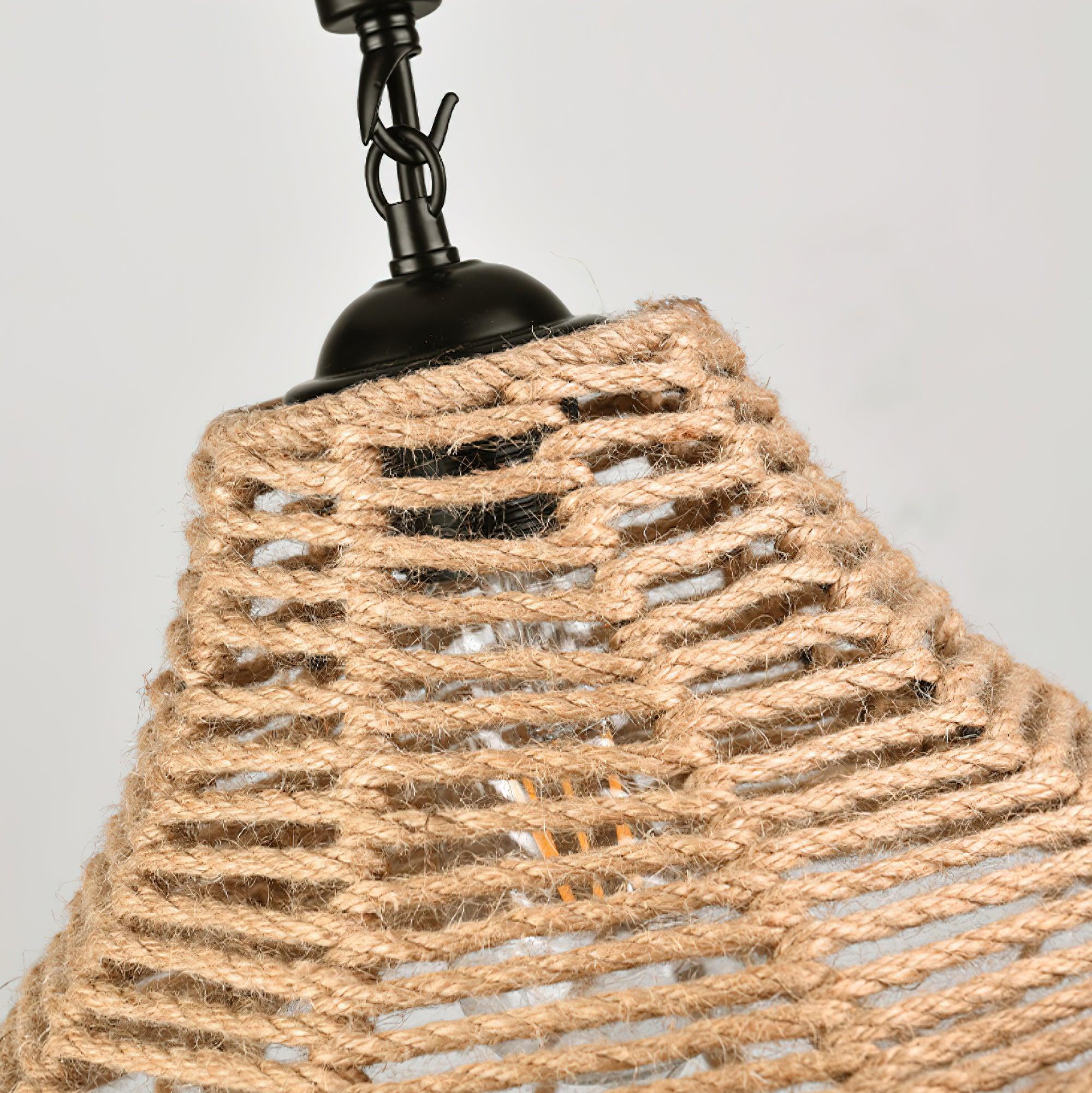 Xunell Retro Hemp Rope Interesting Pendant Light-Neutral Decor
