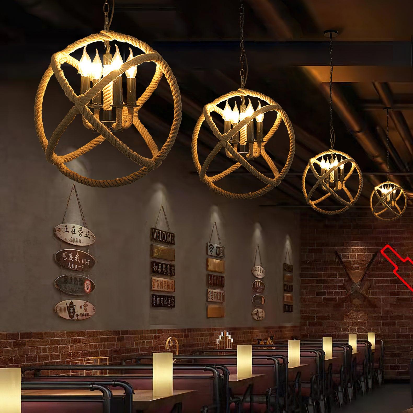 Xunell Retro Hemp Rope Interesting Pendant Light-Neutral Decor