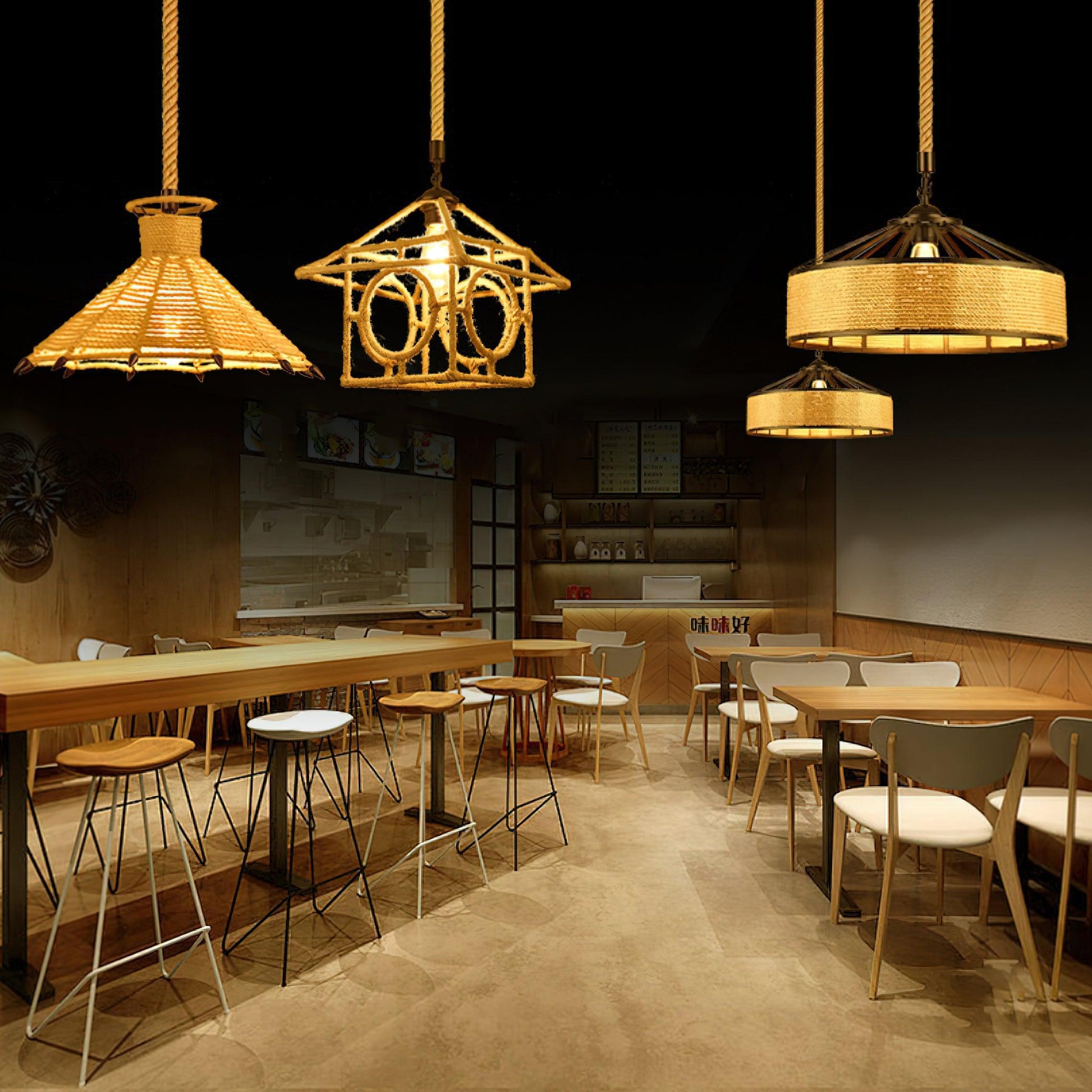 Xunell Retro Hemp Rope Interesting Pendant Light-Neutral Decor