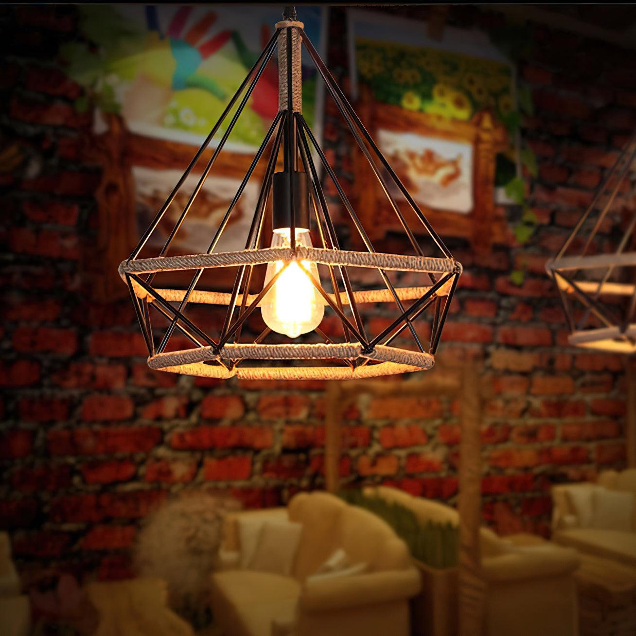 Xunell Retro Hemp Rope Interesting Pendant Light-Neutral Decor