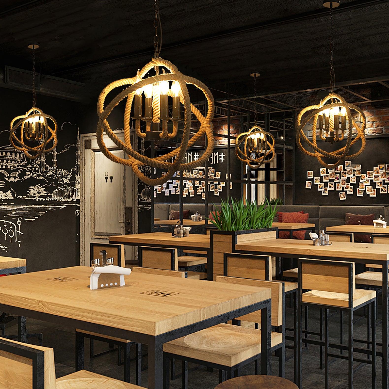 Xunell Retro Hemp Rope Interesting Pendant Light-Neutral Decor
