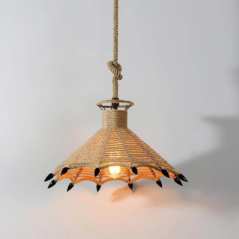 Xunell Retro Hemp Rope Interesting Pendant Light-Neutral Decor