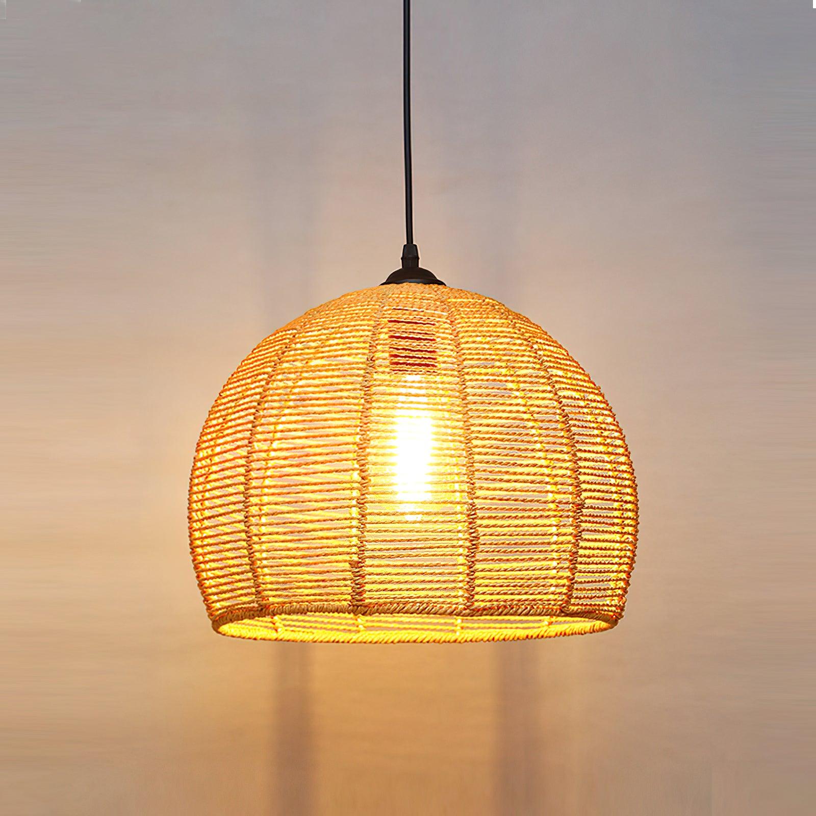 Xunell Retro Hemp Rope Interesting Pendant Light-Neutral Decor