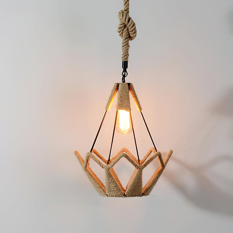 Xunell Retro Hemp Rope Interesting Pendant Light-Neutral Decor
