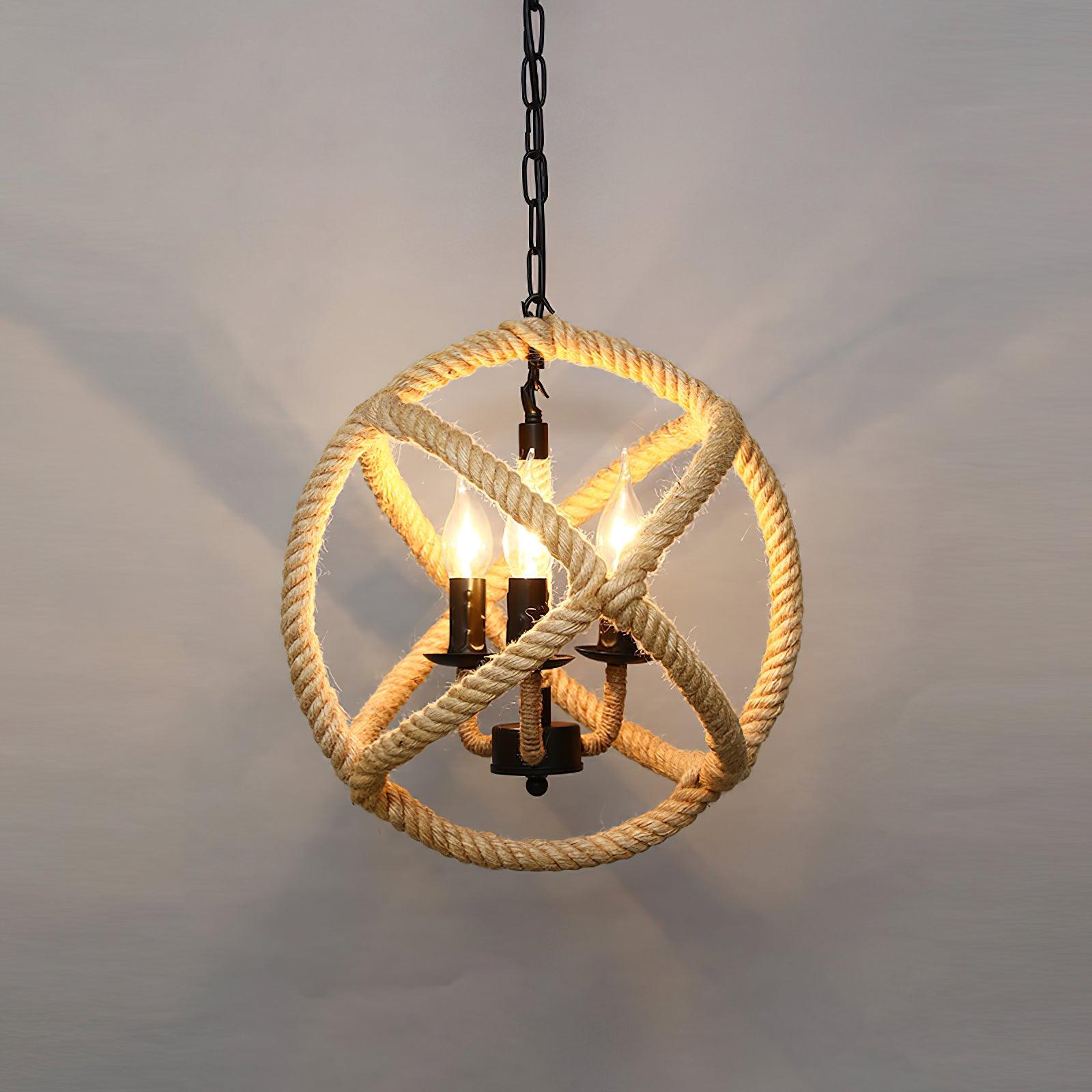 Xunell Retro Hemp Rope Interesting Pendant Light-Neutral Decor