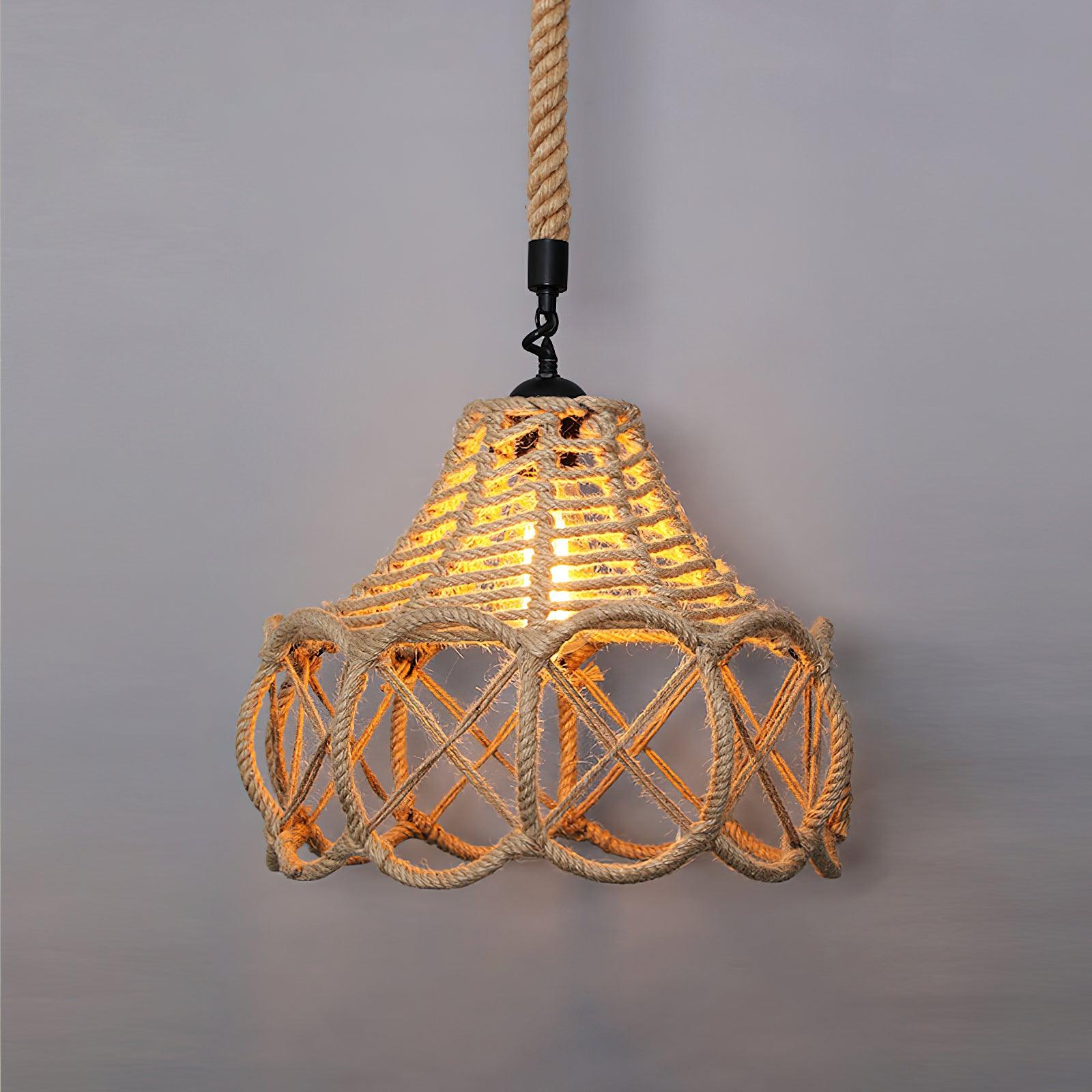 Xunell Retro Hemp Rope Interesting Pendant Light-Neutral Decor