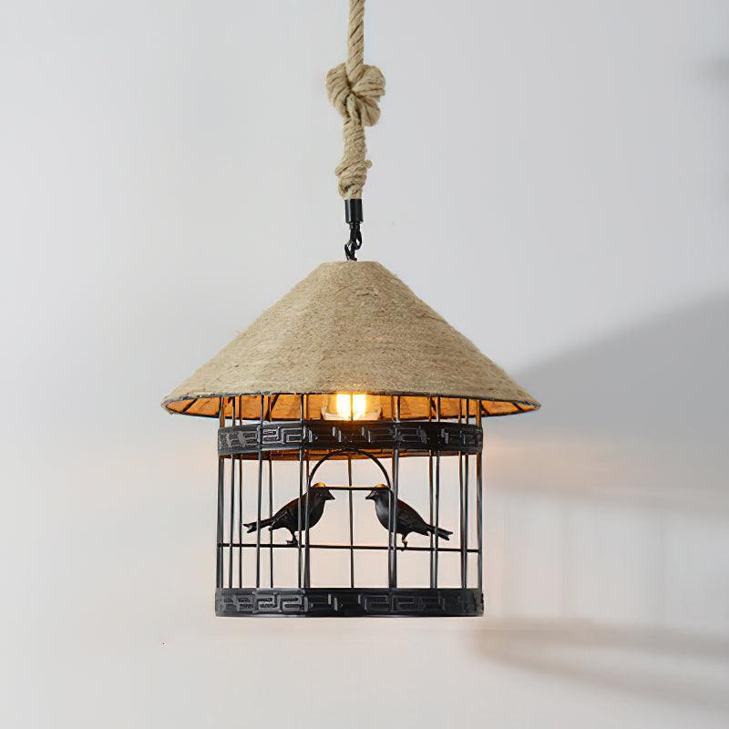 Xunell Retro Hemp Rope Interesting Pendant Light-Neutral Decor