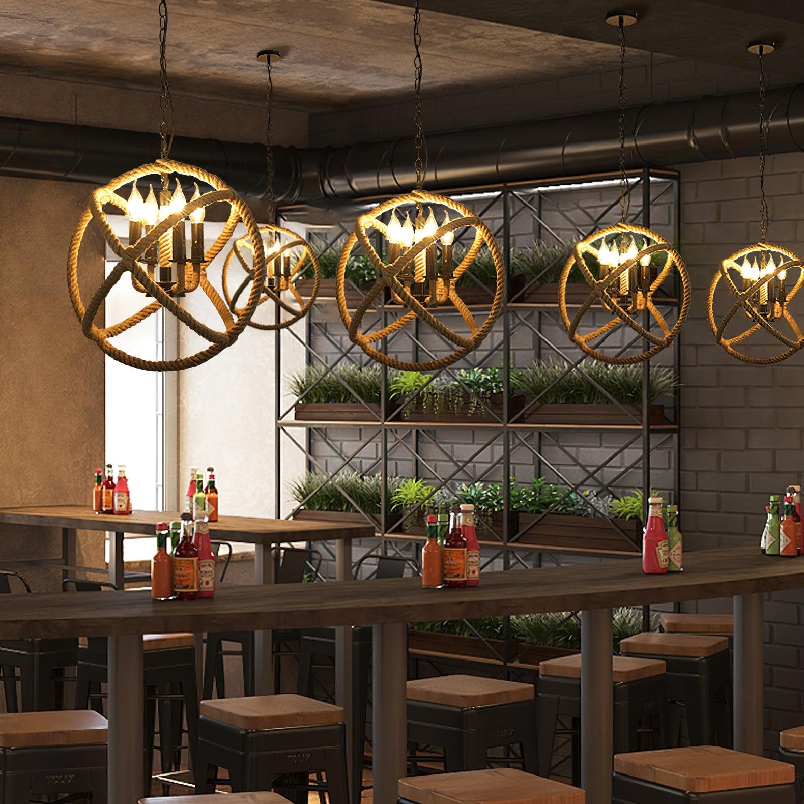Xunell Retro Hemp Rope Interesting Pendant Light-Neutral Decor