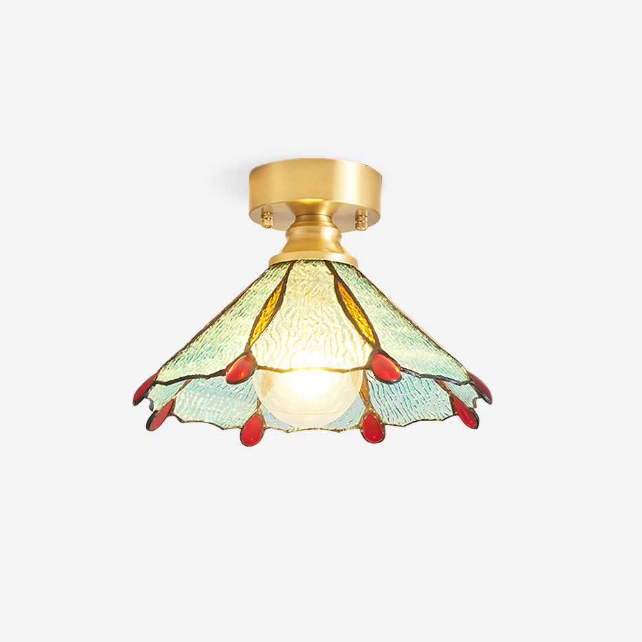 Nexo Tiffany Style Stained Glass Ceiling Light-Neutral Decor