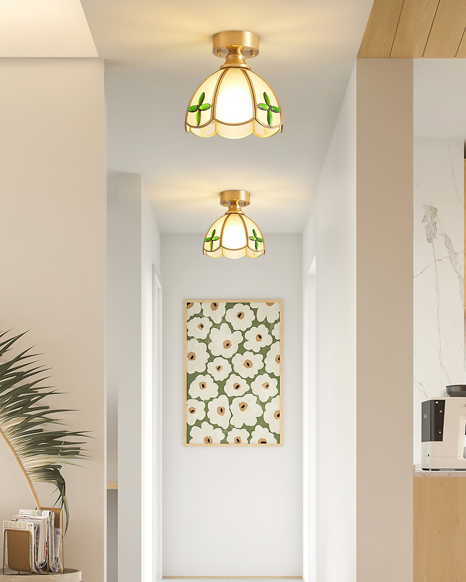 Civelle Tiffany Style Stained Glass Ceiling Light