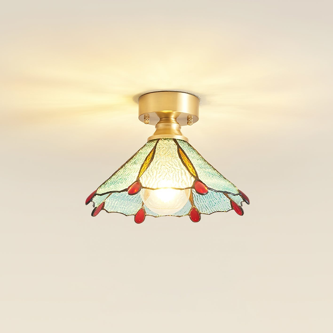 Nexo Tiffany Style Stained Glass Ceiling Light-Neutral Decor